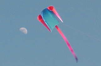 sled kite with moon