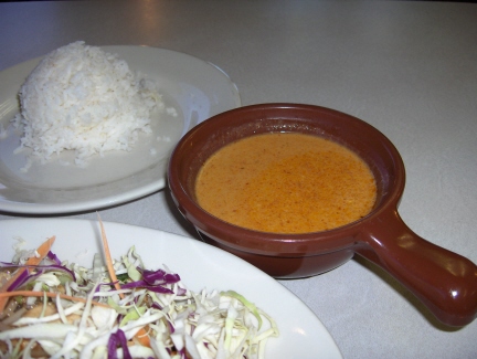 A side order of panang curry with rice